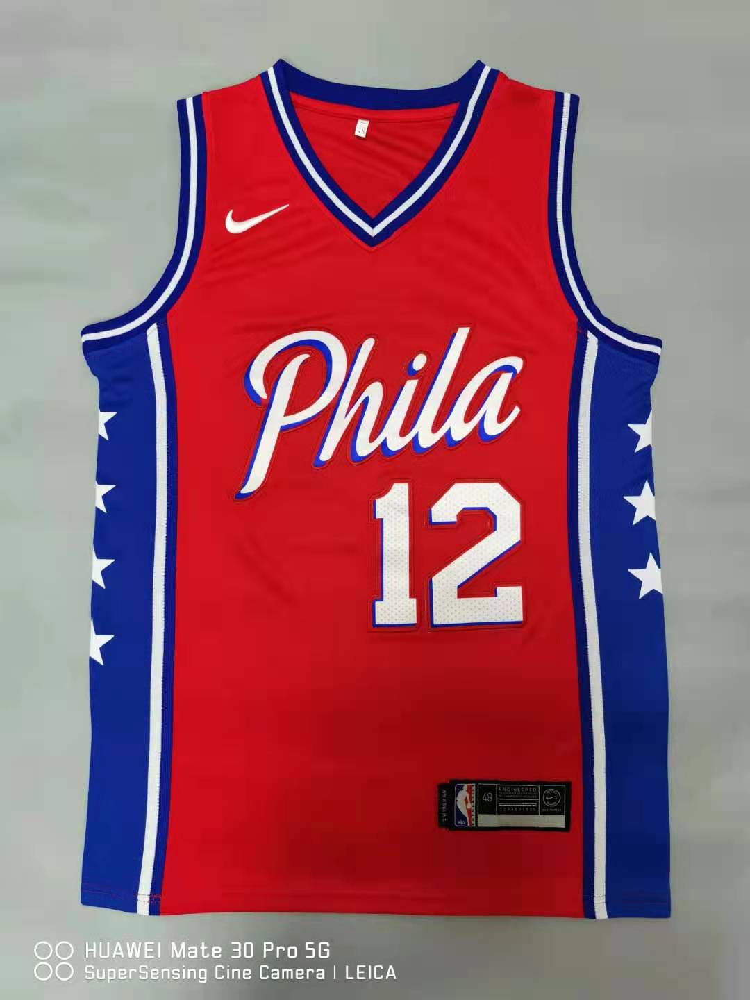 Men Philadelphia 76ers #12 Harris Red 2021 Nike Game NBA Jersey
